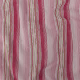 Pink and White Barcode Striped Cotton Blend Voile