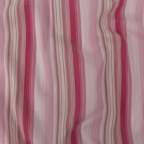 Pink and White Barcode Striped Cotton Blend Voile