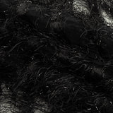 Novelty Metallic Black Regimental Striped Fringe on a Silk Base