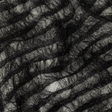 Novelty Metallic Black Regimental Striped Fringe on a Silk Base