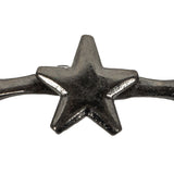Gunmetal Star Decorative Strap Connector - 1.875" x 0.5"