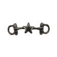 Gunmetal Star Decorative Strap Connector - 1.875" x 0.5"
