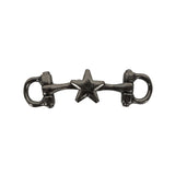 Gunmetal Star Decorative Strap Connector - 1.875" x 0.5"