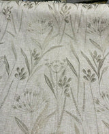 Lau Linen Flax Embroidered Floral Fabric - Flax Embroidered Floral, 54" Width (1 Yard)