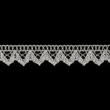 Silver Lurex Geometric Scalloped Lace Trimming - 0.625"