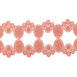 Salmon Pink Circles and Squares Lace Trimming - 3.75"