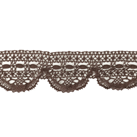 Brown Geometric Lace Trimming - 2.5"