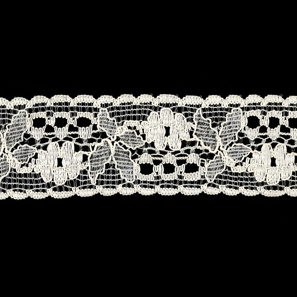 Beige Bordered Lace Trimming - 1.125"
