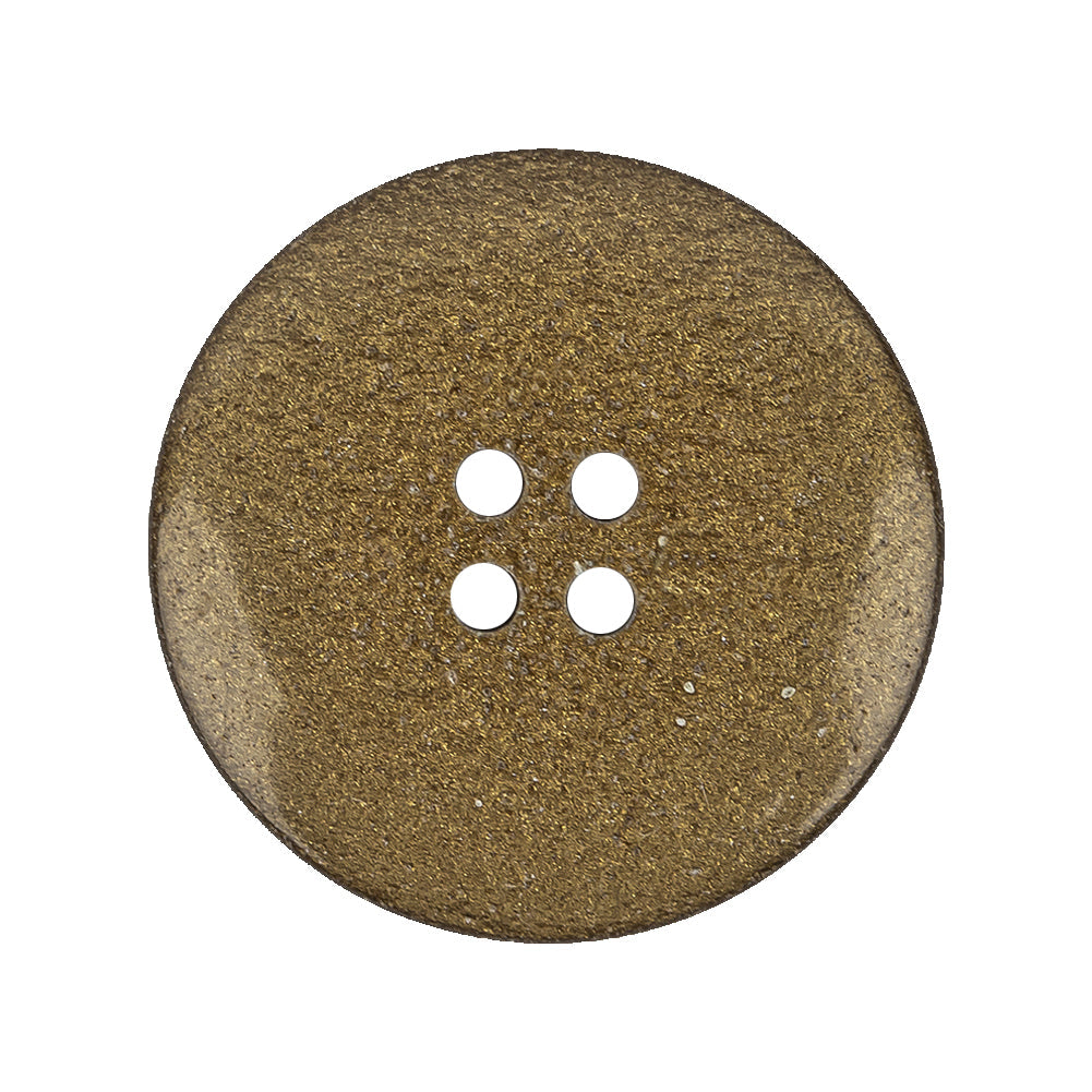 Gold Floral Iridescent Rolled Rim 4-Hole Nylon Button - 44L/28mm