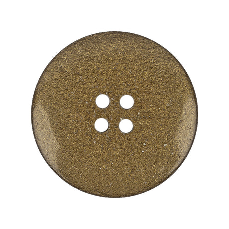 Gold Floral Iridescent Rolled Rim 4-Hole Nylon Button - 44L/28mm