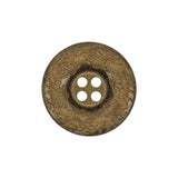 Gold Floral Iridescent Rolled Rim 4-Hole Nylon Button - 36L/23mm