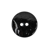 Black and Ivory Iridescent Lacquered Floral 2-Hole Shell Button - 36L/23mm