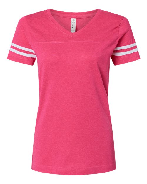 Women's Football V-Neck Fine Jersey Tee