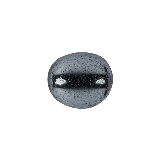 Hematite Dome Shaped Oval Self Back Button - 28L/18mm