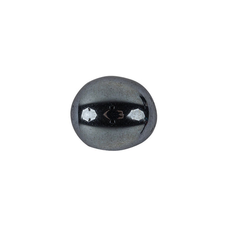 Hematite Dome Shaped Oval Self Back Button - 24L/15mm