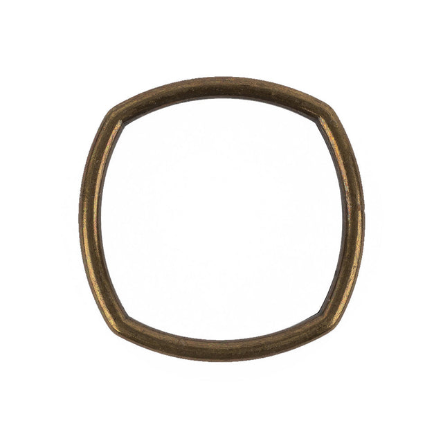 Weathered Gold Rounded Square Metal Ring - 30mm