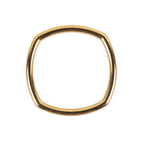 Bright Gold Rounded Square Metal Ring - 30mm