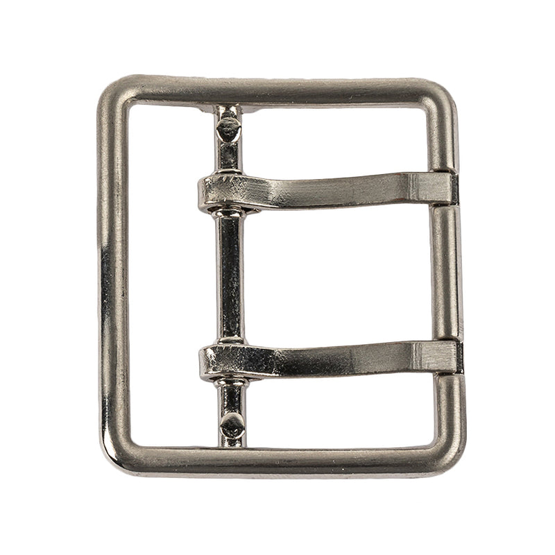 Satin Nickel Double Tongue Metal Buckle - 48mm