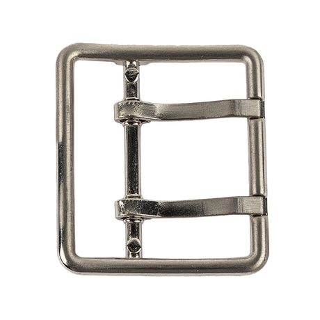 Satin Nickel Double Tongue Metal Buckle - 48mm