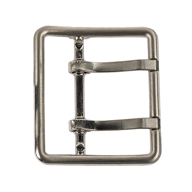 Satin Nickel Double Tongue Metal Buckle - 48mm