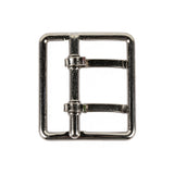 Satin Nickel Double Tongue Metal Buckle - 36mm