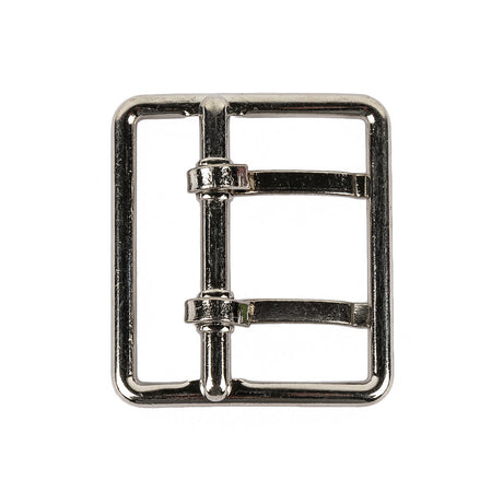 Satin Nickel Double Tongue Metal Buckle - 36mm