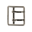 Satin Nickel Double Tongue Metal Buckle - 36mm