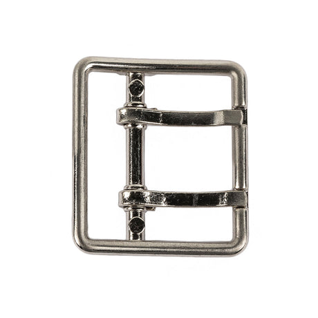 Satin Nickel Double Tongue Metal Buckle - 36mm