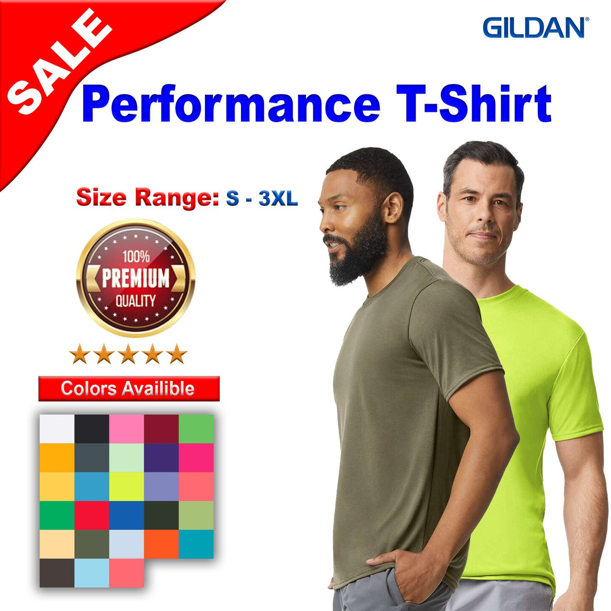 Gildan® Performance Crewneck Short Sleeve T-Shirt