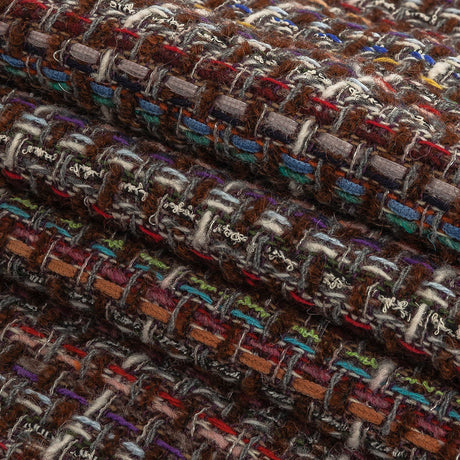 Italian Chocolate Multicolor Blended Wool Tweed