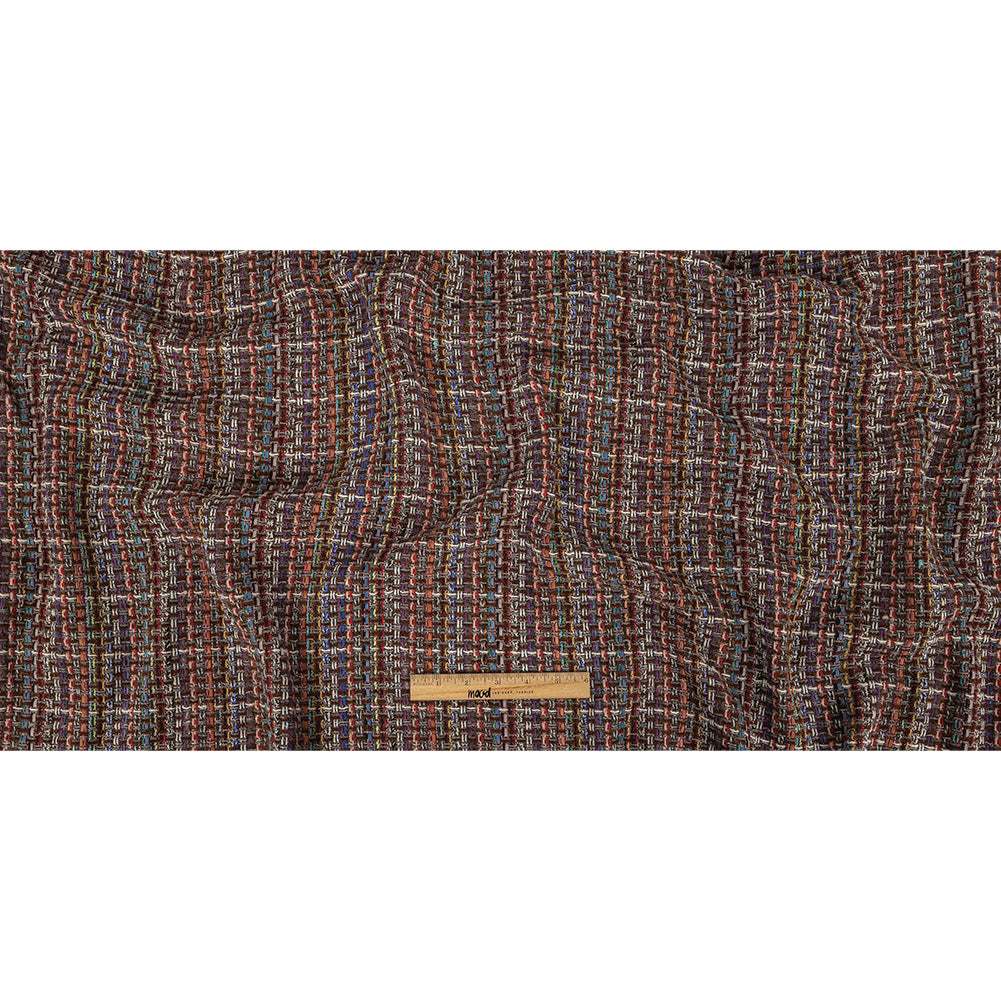 Italian Chocolate Multicolor Blended Wool Tweed