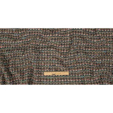 Italian Army Green, Yellow and Hot Pink Stripes Boucled Wool Sweater Knit