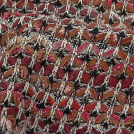 Pink, Peach and Gray Textured Stripes Sweater Knit
