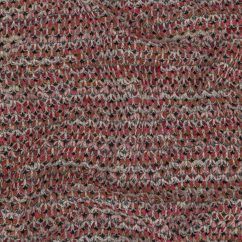 Pink, Peach and Gray Textured Stripes Sweater Knit