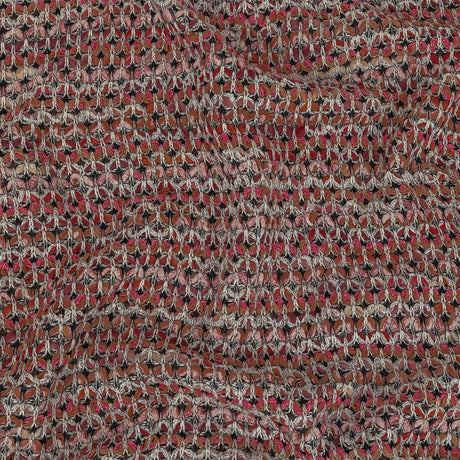 Pink, Peach and Gray Textured Stripes Sweater Knit