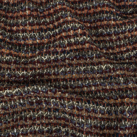 Coral, Wine and Sage Loopy Wool Sweater Knit