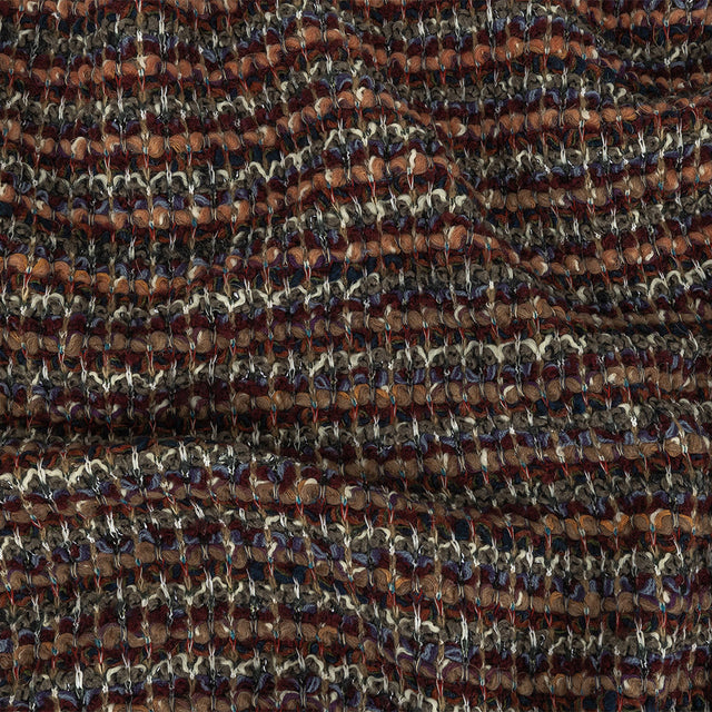 Coral, Wine and Sage Loopy Wool Sweater Knit