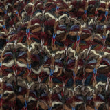 Burgundy, Gray Green and White Loopy Wool Sweater Knit