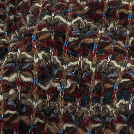 Burgundy, Gray Green and White Loopy Wool Sweater Knit