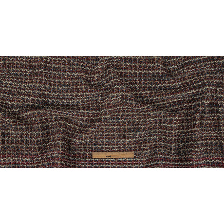 Burgundy, Gray Green and White Loopy Wool Sweater Knit