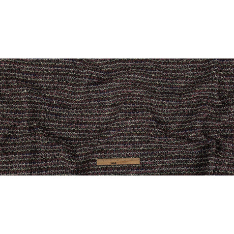 Rose, Eggplant and Metallic Silver Loopy Wool Sweater Knit