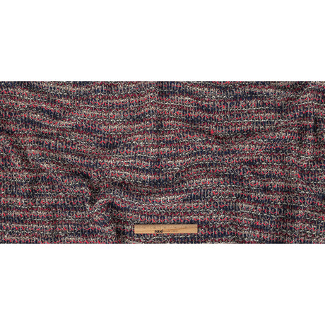 Navy, White and Neon Pink Loopy Stripes Wool Sweater Knit