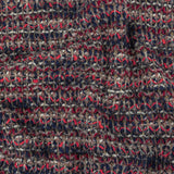 Navy, White and Neon Pink Loopy Stripes Wool Sweater Knit