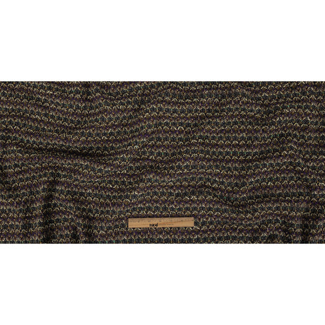 Charcoal, Purple, and Mustard Chunky Wool Knit with Metallic Silver Accents