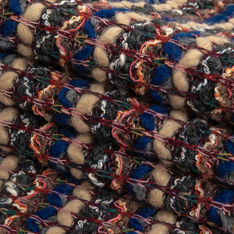 Blue, Sesame, and Wine Chunky Striped Wool Knit