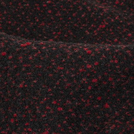Black and Dark Pink Speckled Tactile Woolen Woven