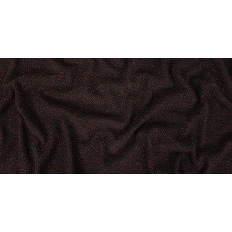Black and Dark Pink Speckled Tactile Woolen Woven