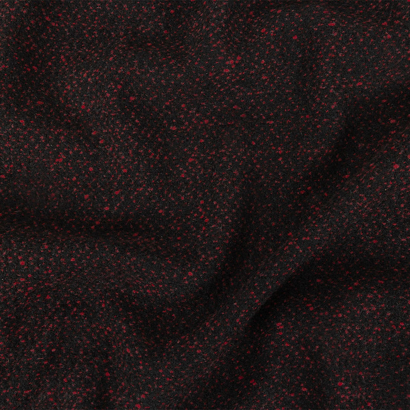 Black and Dark Pink Speckled Tactile Woolen Woven