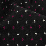Black, White and Magents Diamonds Brushed Blended Cotton Jacquard