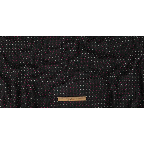 Black, White and Magents Diamonds Brushed Blended Cotton Jacquard